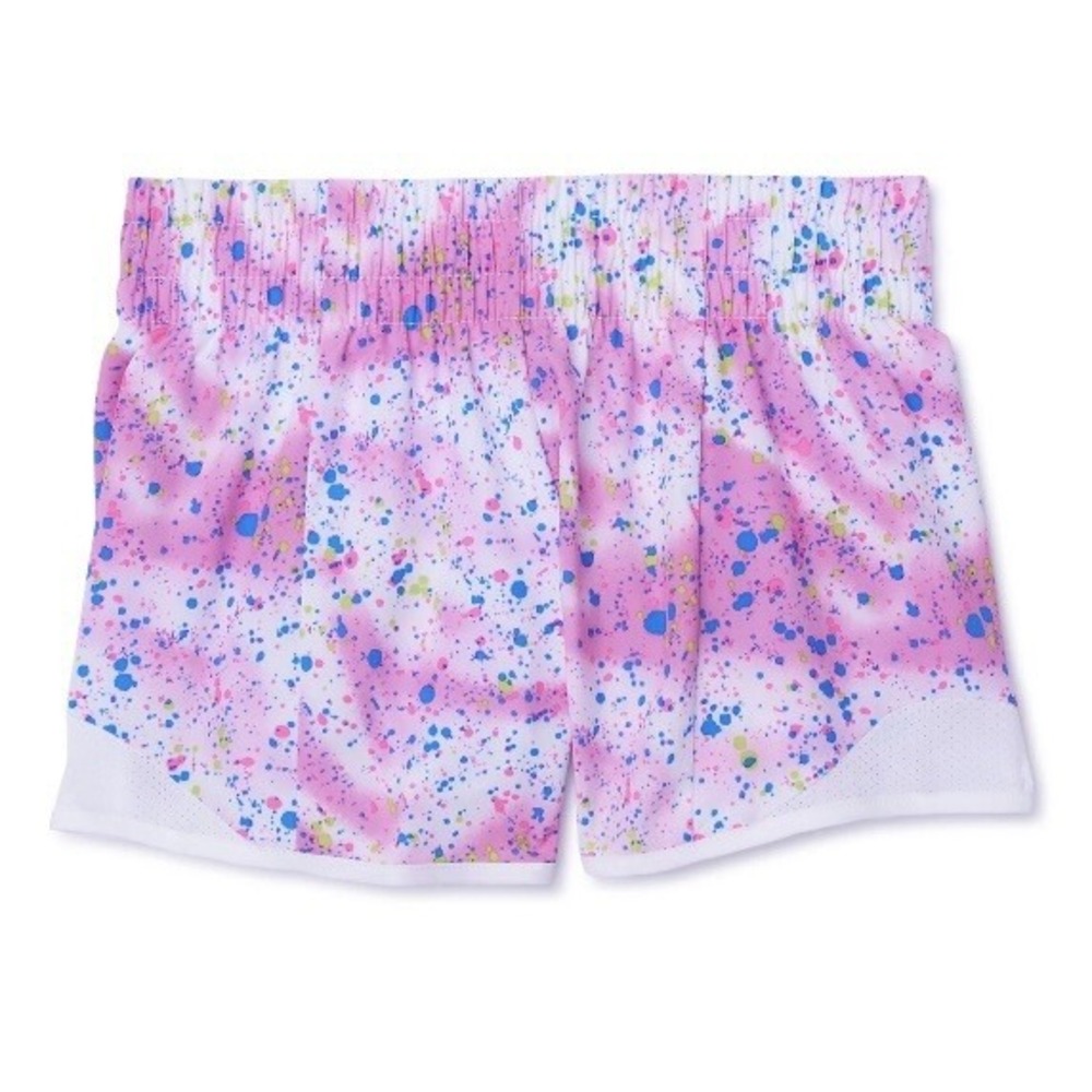 Athletic Works Girls Printed Active Running Shorts Large 10-12 Plus New Splatter